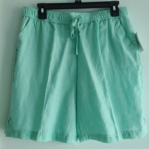 Coral Bay Women's Petite Criss-Cross Hem Elastic Shorts